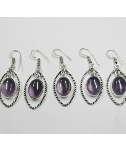 5 Pr Amethyst Earring Lots 925 Sterling Silver Plated Earring LE-17-624 | Save 33% - Rajasthan Living
