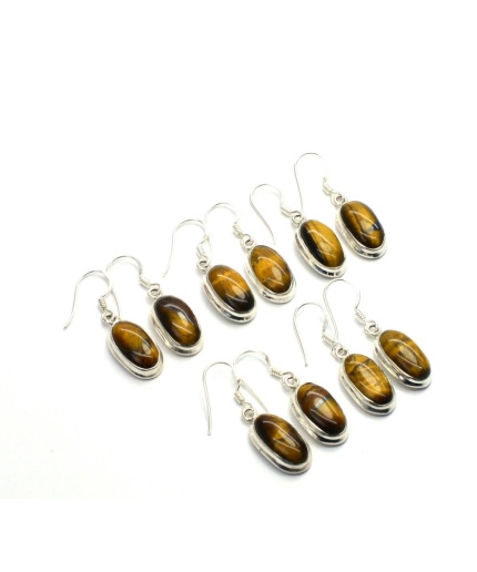 5 Pr Tiger Eye & Mix Earring Lots 925 Sterling Silver Plated Earring LE-17-655 | Save 33% - Rajasthan Living