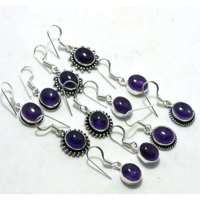 5 Pr Amethyst Earring Lots 925 Sterling Silver Plated Earring LE-17-751 | Save 33% - Rajasthan Living 6