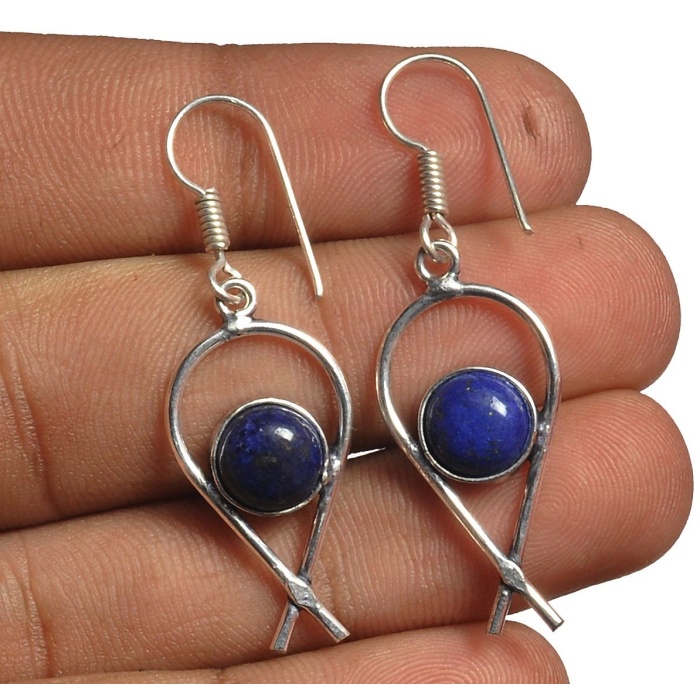 Lapis Lazuli Earring 925 Sterling Silver Plated Earring Jewelry E-8263 | Save 33% - Rajasthan Living 6