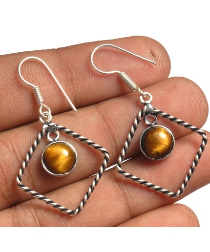 Tiger Eye Earring 925 Sterling Silver Plated Earring Jewelry E-8318 | Save 33% - Rajasthan Living