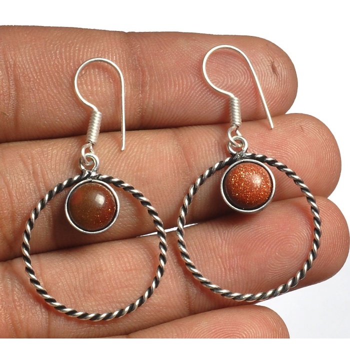 Sunstone Earring 925 Sterling Silver Plated Earring Jewelry E-8135 | Save 33% - Rajasthan Living 5
