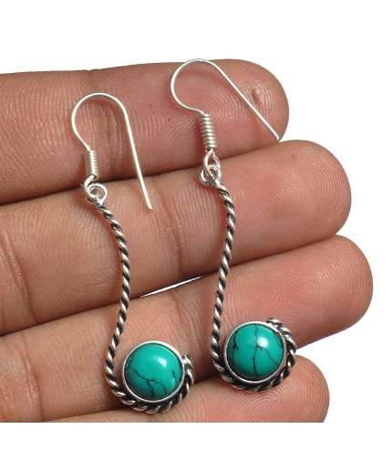Turquoise Earring 925 Sterling Silver Plated Earring Jewelry E-8129 | Save 33% - Rajasthan Living
