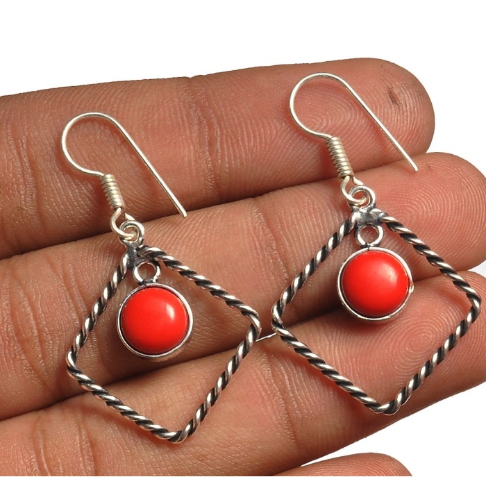 Coral Earring 925 Sterling Silver Plated Earring Jewelry E-8190 | Save 33% - Rajasthan Living 5