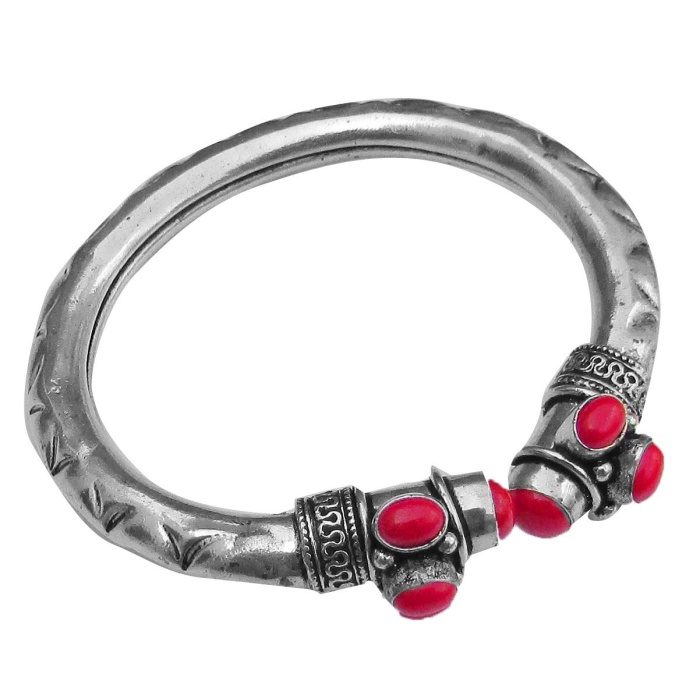 Coral Bracelet 925 Sterling Silver Plated Cuff Bangle Bracelet Bc-04-049 | Save 33% - Rajasthan Living 5