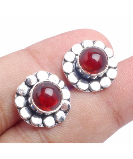 Garnet stud Earring 925 Sterling Silver Plated Earring Jewelry E-09-112 | Save 33% - Rajasthan Living