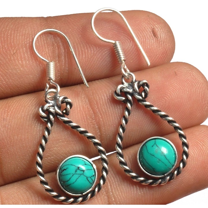 Turquoise Earring 925 Sterling Silver Plated Earring Jewelry E-8323 | Save 33% - Rajasthan Living 5