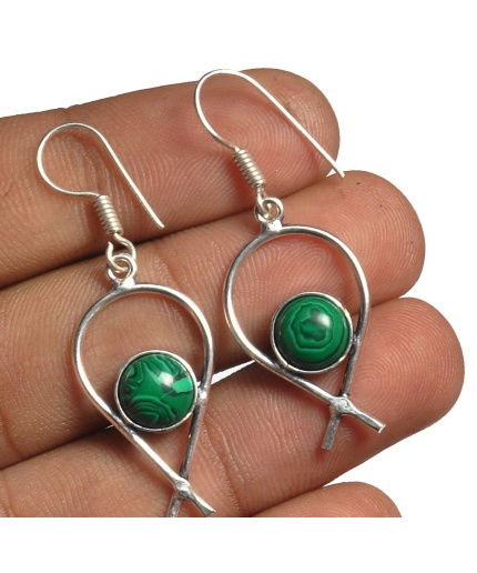 Malachite Earring 925 Sterling Silver Plated Earring Jewelry E-8167 | Save 33% - Rajasthan Living