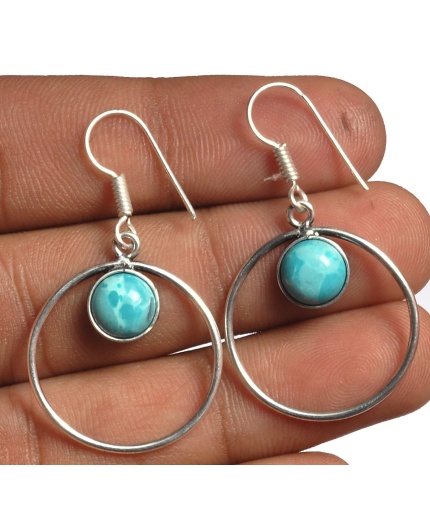 Larimar Earring 925 Sterling Silver Plated Earring Jewelry E-8221 | Save 33% - Rajasthan Living