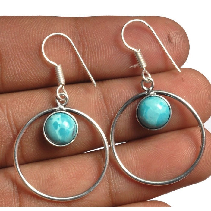Larimar Earring 925 Sterling Silver Plated Earring Jewelry E-8221 | Save 33% - Rajasthan Living 5