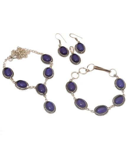 Amethyst 925 Silver Plated Necklace Bracelet Pendant Earring Sets A-404 | Save 33% - Rajasthan Living