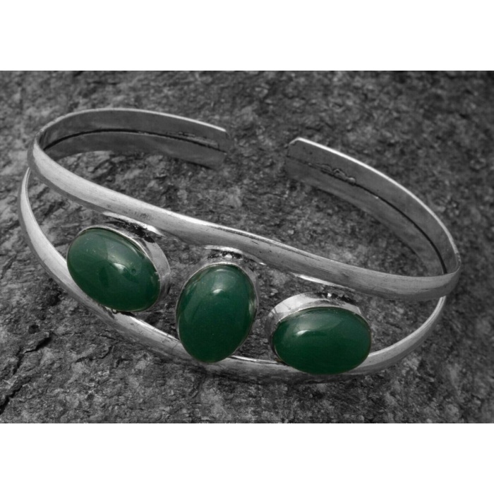 Green Onyx Bracelet 925 Sterling Silver Plated Cuff Bangle Bracelet BB-04-042 | Save 33% - Rajasthan Living 5