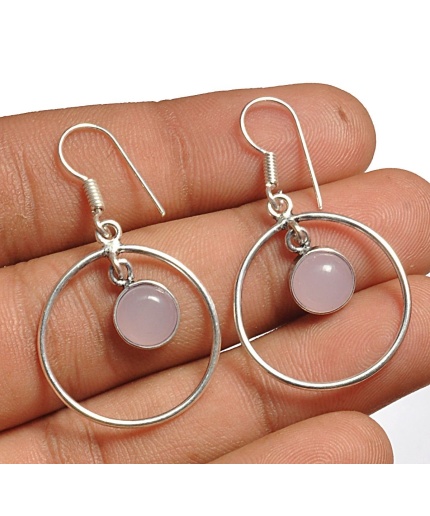 Rose Quartz Earring 925 Sterling Silver Plated Earring Jewelry E-8117 | Save 33% - Rajasthan Living