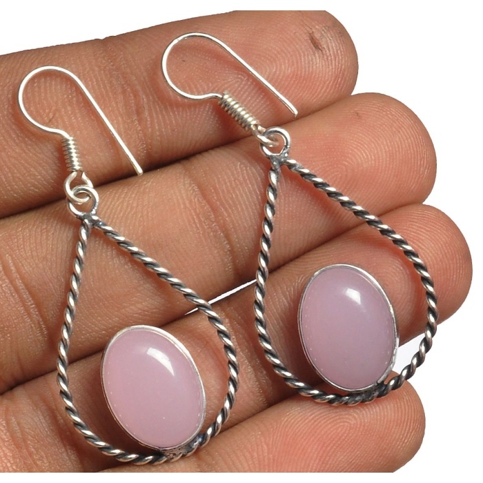 Rose Quartz Earring 925 Sterling Silver Plated Earring Jewelry E-8176 | Save 33% - Rajasthan Living 5