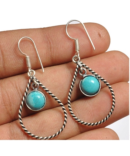 Larimar Earring 925 Sterling Silver Plated Earring Jewelry E-8101 | Save 33% - Rajasthan Living