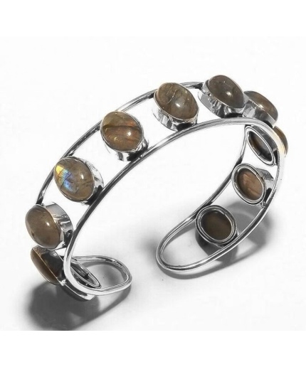 Labradorite Bracelet 925 Sterling Silver Plated Cuff Bangle Bracelet Bc-04-046 | Save 33% - Rajasthan Living 5