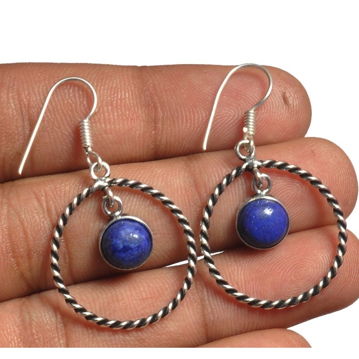 Lapis Lazuli Earring 925 Sterling Silver Plated Earring Jewelry E-8132 | Save 33% - Rajasthan Living 5