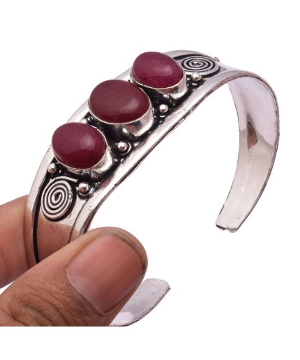 Ruby Bracelet 925 Sterling Silver Plated Cuff Bangle Bracelet Bc-04-045 | Save 33% - Rajasthan Living