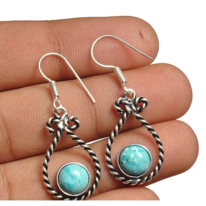Larimar Earring 925 Sterling Silver Plated Earring Jewelry E-8128 | Save 33% - Rajasthan Living 5