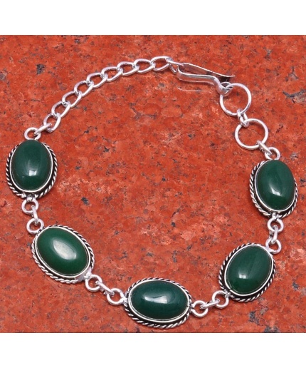 1pcs Green Onyx Bracelet 925 Sterling Silver Plated Bracelet BA-10-128 | Save 33% - Rajasthan Living