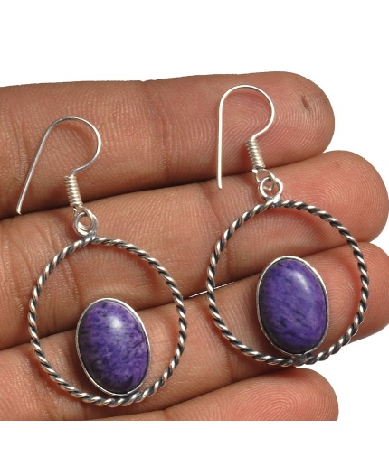 Charorite Earring 925 Sterling Silver Plated Earring Jewelry E-8185 | Save 33% - Rajasthan Living