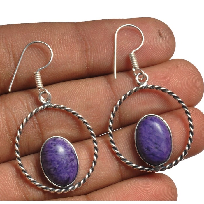 Charorite Earring 925 Sterling Silver Plated Earring Jewelry E-8185 | Save 33% - Rajasthan Living 5
