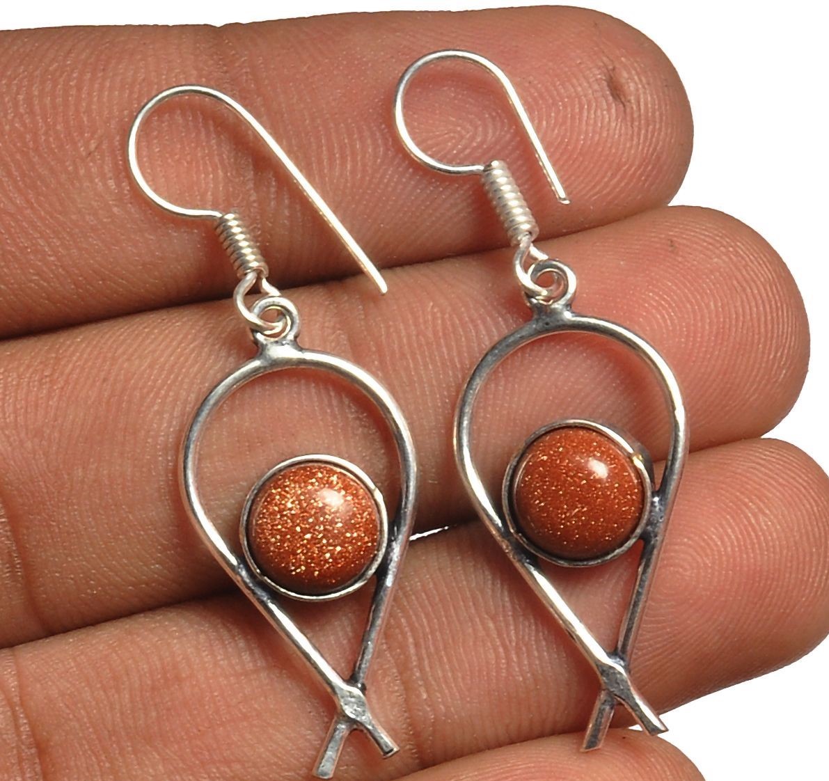 Sunstone Earring 925 Sterling Silver Plated Earring Jewelry E-8288 | Save 33% - Rajasthan Living