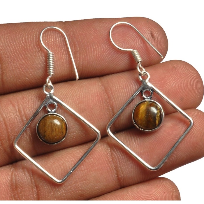 Tiger Eye Earring 925 Sterling Silver Plated Earring Jewelry E-8287 | Save 33% - Rajasthan Living 5