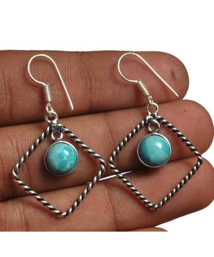 Larimar Earring 925 Sterling Silver Plated Earring Jewelry E-8225 | Save 33% - Rajasthan Living