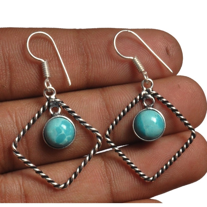 Larimar Earring 925 Sterling Silver Plated Earring Jewelry E-8225 | Save 33% - Rajasthan Living 5