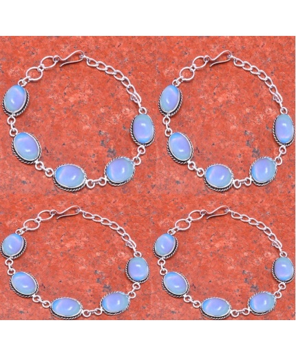 1pcs Opalite Bracelet 925 Sterling Silver Plated Bracelet BA-10-110 | Save 33% - Rajasthan Living