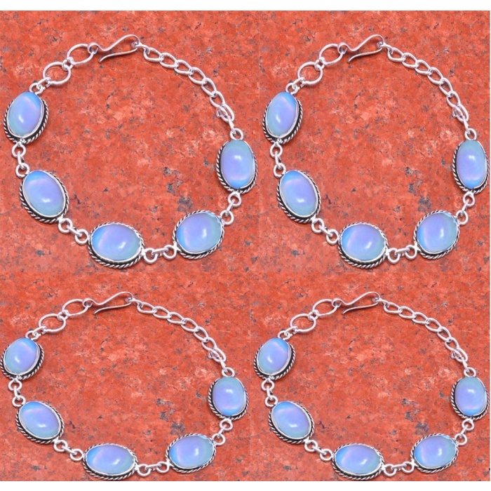 1pcs Opalite Bracelet 925 Sterling Silver Plated Bracelet BA-10-110 | Save 33% - Rajasthan Living 5
