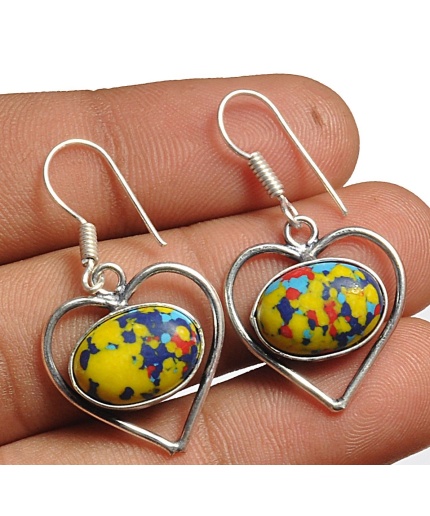 Yellow Mosaic Jasper Earring 925 Sterling Silver Plated Earring Jewelry E-8108 | Save 33% - Rajasthan Living