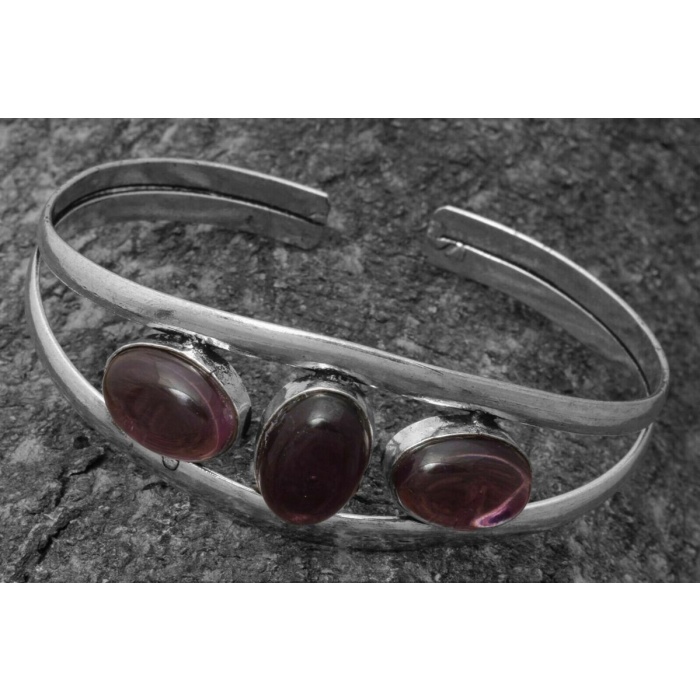 Amethyst Bracelet 925 Sterling Silver Plated Cuff Bangle Bracelet BB-04-048 | Save 33% - Rajasthan Living 5