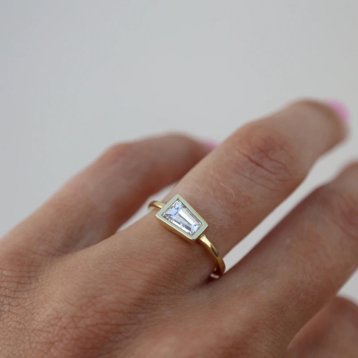 14k Gold Baguette Diamond Wedding Ring, Handmade Baguette Diamond Ring, Diamond Wedding Band, Baguette Diamond Ring, Gift For Her | Save 33% - Rajasthan Living 10