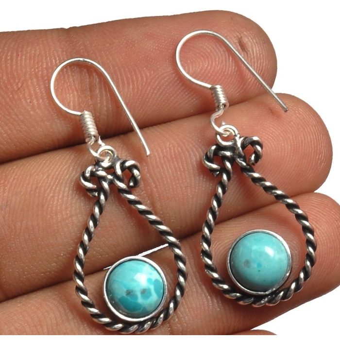 Larimar Earring 925 Sterling Silver Plated Earring Jewelry E-8232 | Save 33% - Rajasthan Living 5
