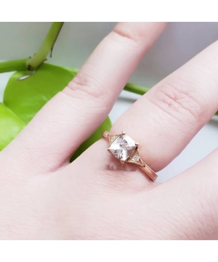 3 Ct Cushion Cut Lab Diamond Wedding Ring Solitaire Lab Diamond Ring White Cushion Engagement Ring, Anniversary Ring Bridal Gift 14K Gold | Save 33% - Rajasthan Living