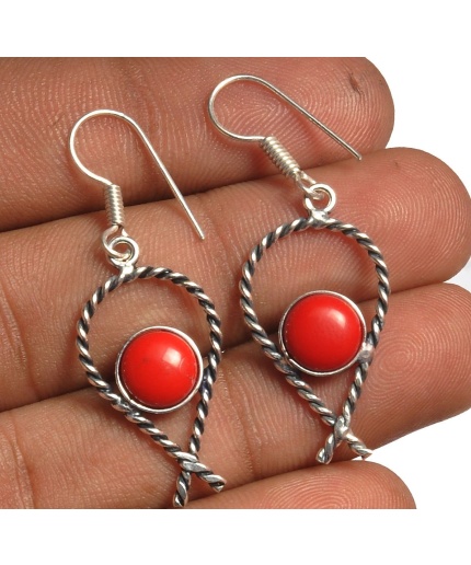 Coral Earring 925 Sterling Silver Plated Earring Jewelry E-8211 | Save 33% - Rajasthan Living