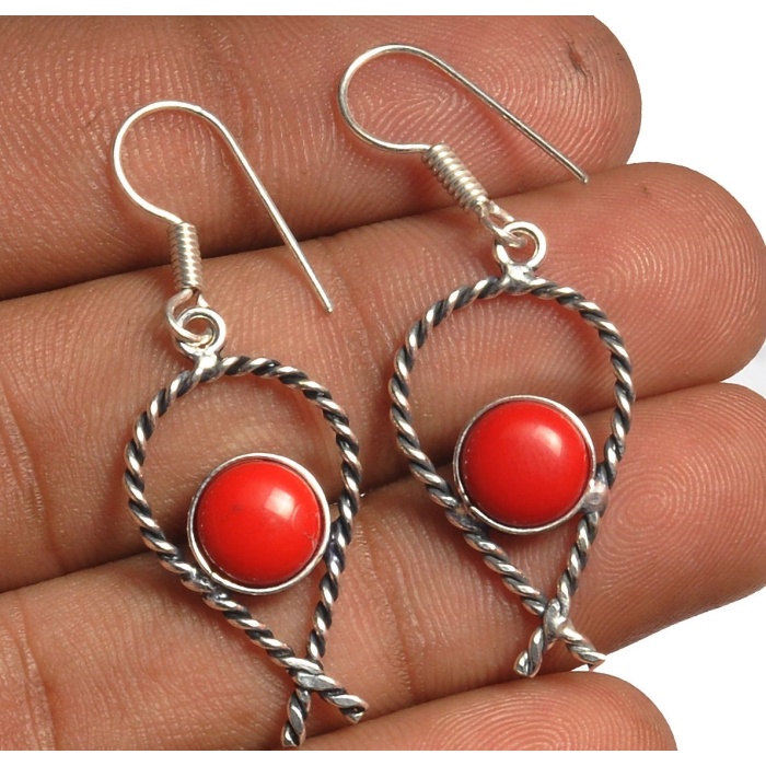 Coral Earring 925 Sterling Silver Plated Earring Jewelry E-8211 | Save 33% - Rajasthan Living 5