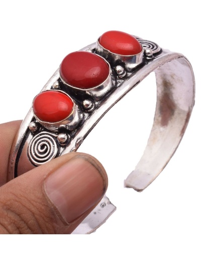 Coral Bracelet 925 Sterling Silver Plated Cuff Bangle Bracelet Bc-04-046 | Save 33% - Rajasthan Living