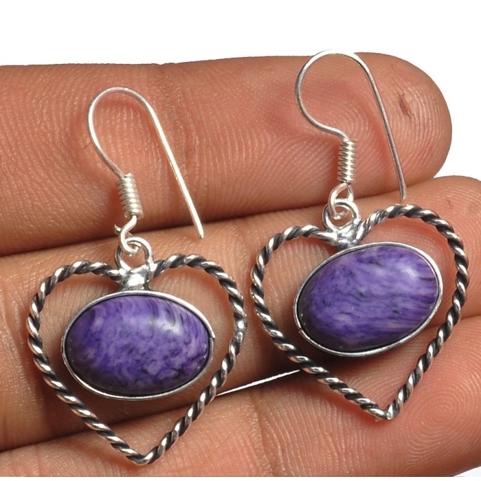 Charorite Earring 925 Sterling Silver Plated Earring Jewelry E-8143 | Save 33% - Rajasthan Living 5