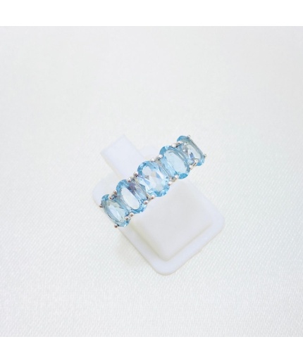925 Sterling Silver Ring, Blue Topaz Ring | Save 33% - Rajasthan Living 3