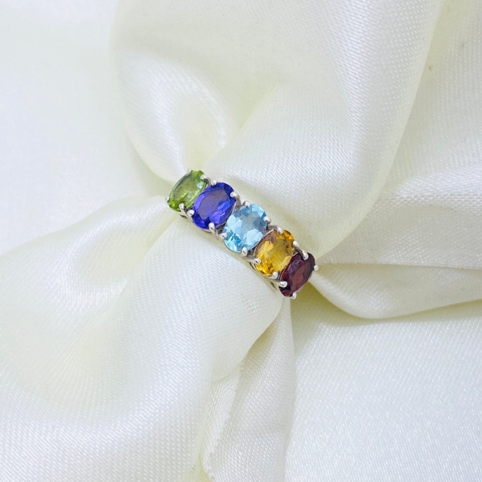 925 Sterling Silver Ring, Multi Color Ring | Save 33% - Rajasthan Living 5