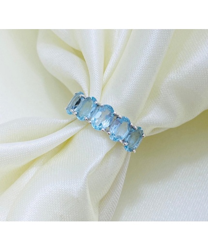 925 Sterling Silver Ring, Blue Topaz Ring | Save 33% - Rajasthan Living