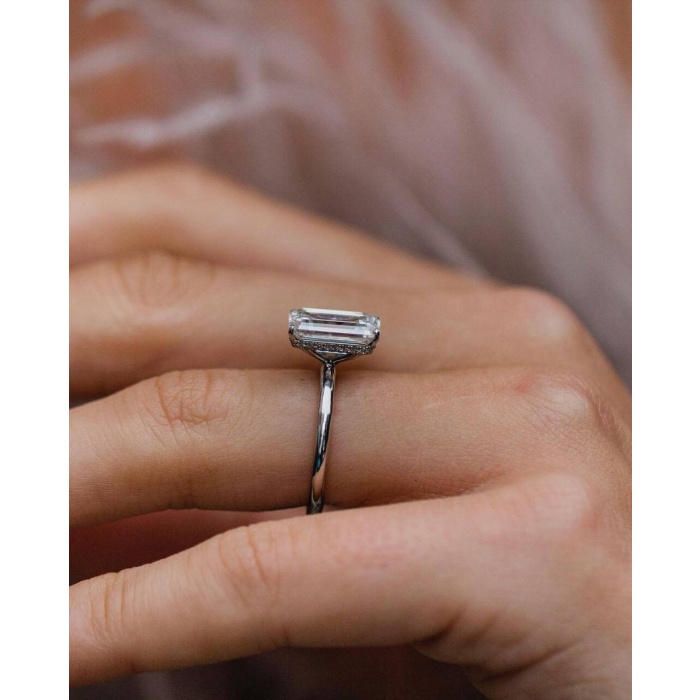 3 Ct Engagement Diamond Ring, Wedding Ring, Promise Ring Diamond Ring, Emerald Cut Diamond Ring, Engagement Ring, Wedding Band, 14K Gold | Save 33% - Rajasthan Living 7