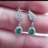 Natural Emerald Drop Earrings, 925 Sterling Silver, Emerald Drop Earrings, Emerald Silver Earrings, Luxury Earrings, Ovel Cut Stone Earrings | Save 33% - Rajasthan Living 14
