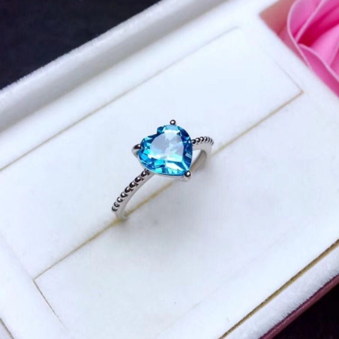 Natura Blue Topaz Ring, 925 Sterling Sliver, Topaz Engagement Ring, Topaz Ring, Wedding Ring, luxury Ring, soliture Ring, Heart cut Ring | Save 33% - Rajasthan Living 6
