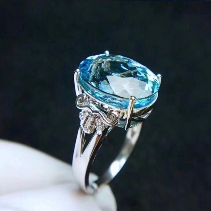 Natural Blue Topaz Ring, 925 Sterling Sliver, Topaz Engagement Ring, Topaz Ring, Wedding Ring, luxury Ring, soliture Ring, Ovel cut Ring | Save 33% - Rajasthan Living 8