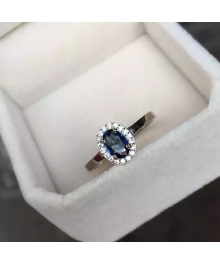 Natural Blue Sapphire Ring,925 Sterling Sliver,Engagement Ring,Wedding Ring, luxury Ring, soliture Ring,Ovel cut Ring | Save 33% - Rajasthan Living 3
