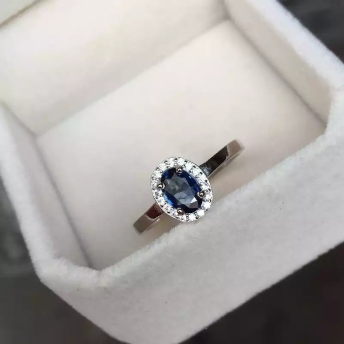 Natural Blue Sapphire Ring,925 Sterling Sliver,Engagement Ring,Wedding Ring, luxury Ring, soliture Ring,Ovel cut Ring | Save 33% - Rajasthan Living 6